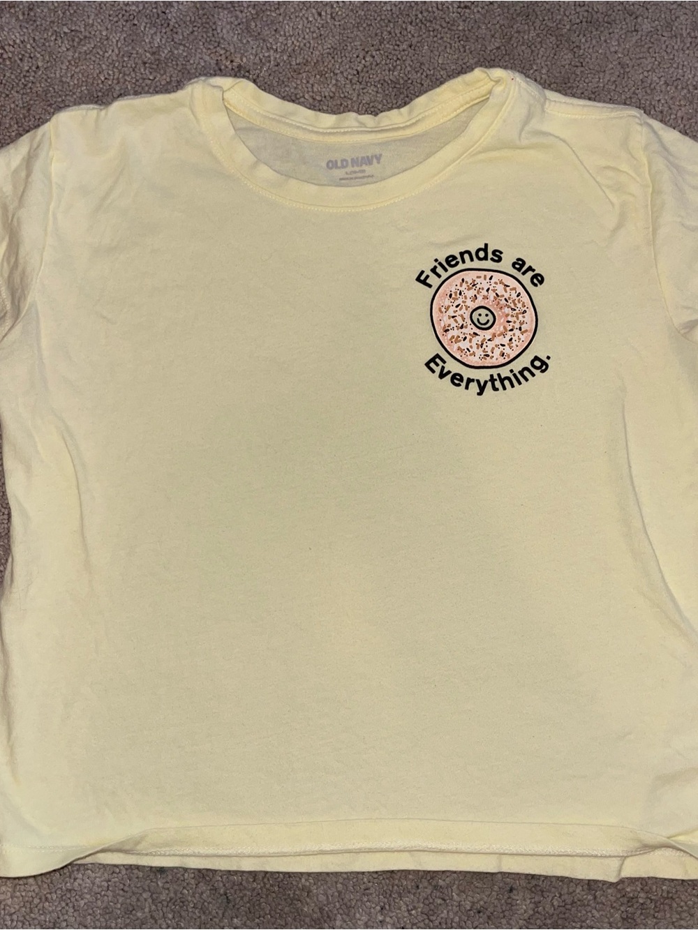 Girl’s Old Navy Butter Yellow Graphic Tee | size large (10/12)